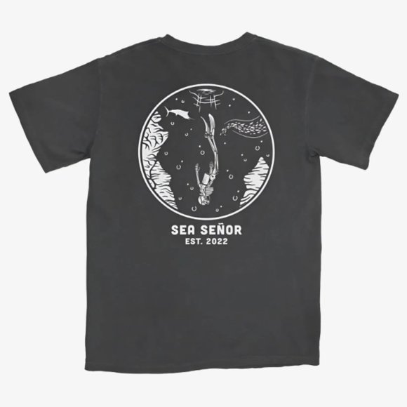 Black "Dive Deeper" T-Shirt by Sea Señor Outfitters - Picture 1 of 3